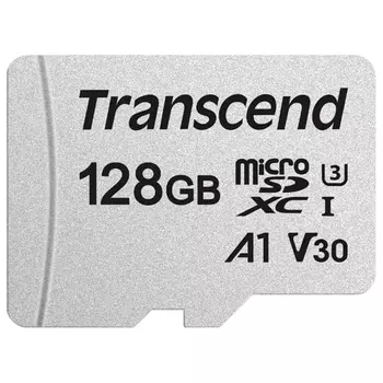 Карта памяти 128Gb microSDXC Transcend 300S Class 10 UHS-I U3 V30 A1 (TS128GUSD300S)