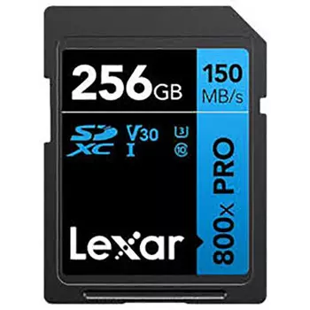 Карта памяти 256Gb SDXC Lexar Professional Class 10 UHS-I U3 V30 (LSD0800P256G-BNNNG)