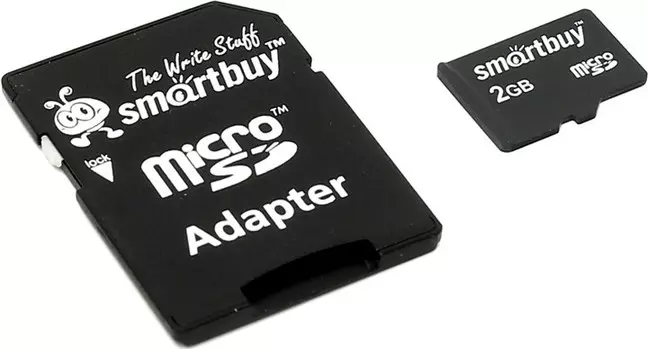 Карта памяти 2Gb microSD SmartBuy Class 2 + адаптер
