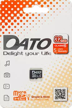 Карта памяти 32Gb microSDHC Dato Class 10 UHS-I U1