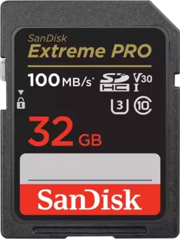 Карта памяти 32Gb SDHC Sandisk Extreme Pro Class 10 UHS-I U3 V30 (SDSDXXO-032G-GN4IN)