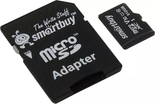 Карта памяти 512Gb microSDXC SmartBuy Class 10 UHS-I U1 + адаптер