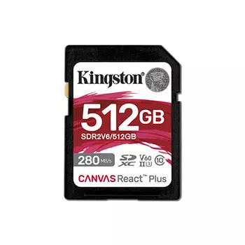 Карта памяти 512Gb SDXC Kingston Canvas React Plus Class 10 UHS-II U3 V60 (SDR2V6/512GB)