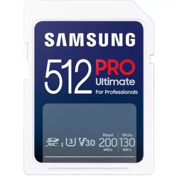 Карта памяти 512Gb SDXC Samsung PRO Ultimate Class 10 UHS-I U3 V30 A2 (MB-SY512S/WW)