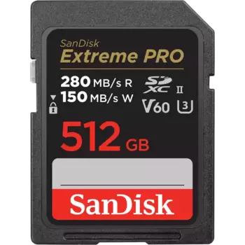 Карта памяти 512Gb SDXC Sandisk Extreme Pro Class 10 UHS-II U3 V60 (SDSDXEP-512G-GN4IN)