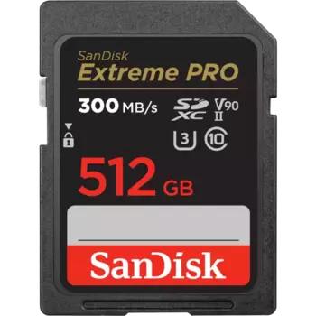 Карта памяти 512Gb SDXC Sandisk Extreme Pro Class 10 UHS-II U3 V90 (SDSDXDK-512G-GN4IN)