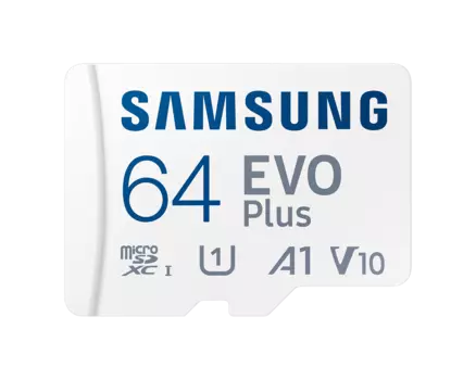 Карта памяти 64Gb microSDXC Samsung EVO Plus Class 10 UHS-I U1 V10 A1 + адаптер (MB-MC64KA/RU/APC/CN/EU/KR/ПИ)