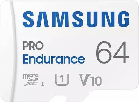 Карта памяти 64Gb microSDXC Samsung PRO Endurance Class 10 UHS-I U1 V10 + адаптер (MB-MJ64KA/APC/EU)