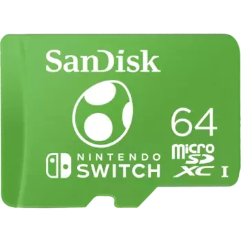 Карта памяти 64Gb microSDXC Sandisk Nintendo Switch Class 10 UHS-I U3 V30 A1 (SDSQXAO-064G-GN6ZN)