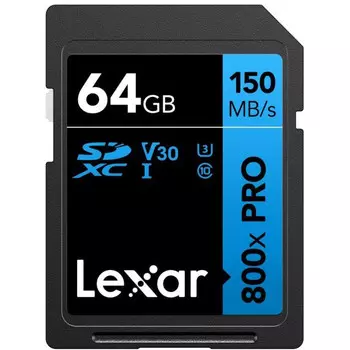 Карта памяти 64Gb SDXC Lexar Professional Class 10 UHS-I U3 V30 (LSD0800P064G-BNNNG)