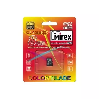 Карта памяти 8Gb microSDHC Mirex Class 10