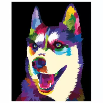 Картина по номерам ОСТРОВ СОКРОВИЩ "Хаски", 40смx50см (663327)