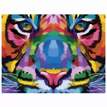 Картина по номерам ОСТРОВ СОКРОВИЩ "Радужный тигр", 40смx50см (663322)