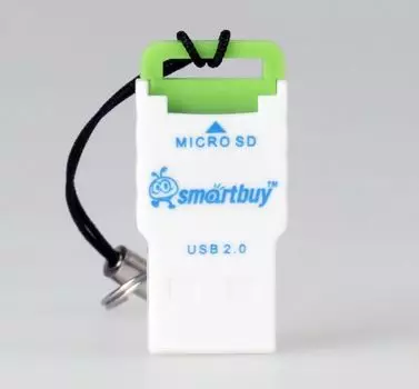 Картридер внешний Smartbuy SBR-707-G, microSD, USB 2.0, зеленый