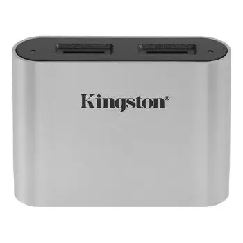 Картридер внешний Kingston Workflow microSD Reader, microSDx2 Можно использовать как с док-станцией Workflow Station так и отдельно через кабель, usb 3.2 gen 1 Type-c, серебристый (WFS-SDC)