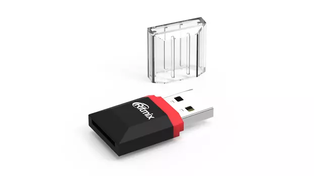 Картридер внешний RITMIX CR-2010, microSD, USB 2.0, черный