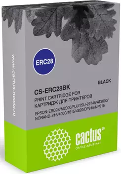 Картридж Cactus CS-ERC28BK для ERC28/M2000/FUJITSU-29745/AT3000/NORAND-815/4000/4815/4820/DP815/NP815, 12.7мм x 3.1м, черный (CS-ERC28BK)