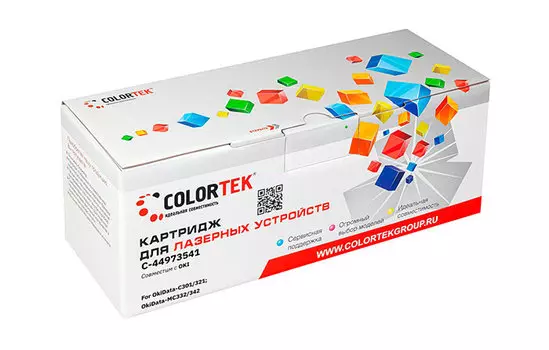Картридж Colortek 44973541 для Oki C301/321, желтый (СТ-44973541)