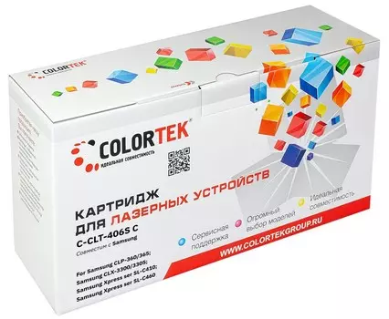 Картридж Colortek CLT-406S для Samsung, голубой (СТ-CLT-406S)