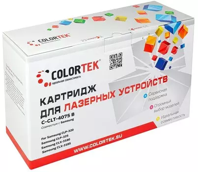 Картридж Colortek CLT-407S для Samsung, черный (СТ-CLT-407S)