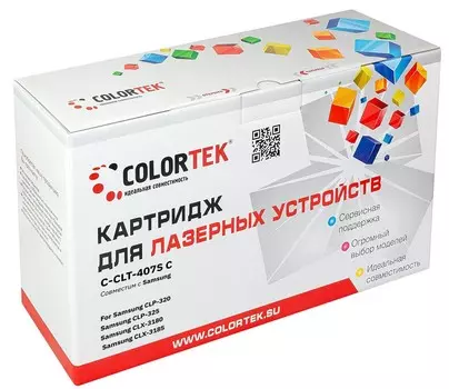 Картридж Colortek CLT-407S для Samsung, голубой (СТ-CLT-407S)