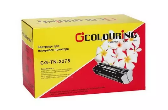 Картридж Colouring CG-TN-2275 для принтеров Brother HL-2220/2230/2240/2242D/2250/2270DW/2280DW/MFC-7360/7360N/7460DN/7860DW/DCP-7057/7057R/7060D/7060DR/7065DN/7070D/FAX-2840/2845R/2940 2600стр