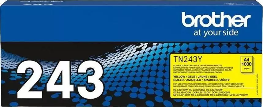 Картридж лазерный Brother TN243Y, желтый, 1000 страниц, оригинальный для Brother DCP-9010/HL-3040/HL-3050/HL-3070/MFC-9010/MFC-9120/MFC-9320