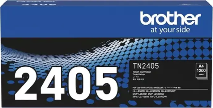 Картридж лазерный Brother TN-2405, черный, 1200 страниц, оригинальный для Brother HL L2335D/HL L2370DN/HL L2375DW/DCP L2535D/DCP L2550DW/MFC L2715DW/MFC L2750DW с чипом