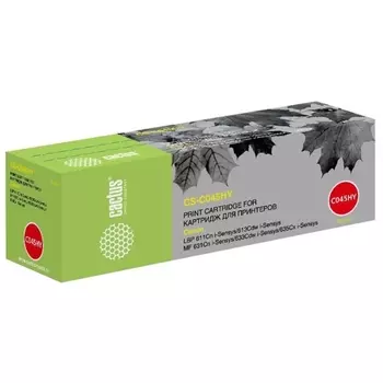 Картридж лазерный Cactus CS-C045HY (045HY/1243C002), желтый, 2200 страниц, совместимый для Canon LBP 611Cn/613Cdw/631Cn/633Cdw/635Cx