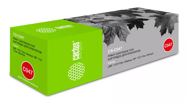 Картридж лазерный Cactus CS-C047 (2164C002), черный, 1600 страниц, совместимый для Canon LBP112/LBP113W