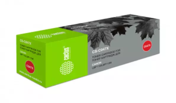 Картридж лазерный Cactus CS-C047X, черный, 4000 страниц, совместимый для Canon LBP112/LBP113W