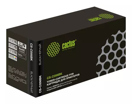 Картридж лазерный Cactus CS-C056BK (056/3007C002), черный, 5100 страниц, совместимый для Canon i-SENSYS LBP325x/MF542x/MF543x без чипа