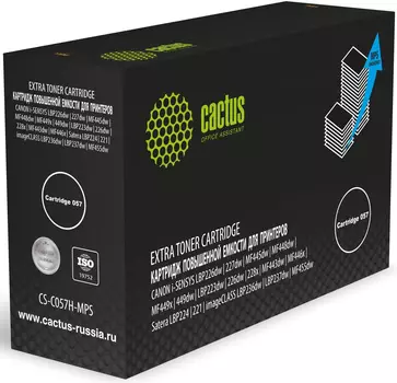 Картридж лазерный Cactus CS-C057H-MPS (057H/3010C002), черный, 15000 страниц, совместимый для Canon i-SENSYS LBP226dw/i-SENSYS MF443dw/i-SENSYS MF445dw/i-SENSYS MF446x/i-SENSYS MF449x/i-SENSYS 226dw/i-SENSYS 227dw/i-SENSYS 228x/i-SENSYS 449dw/i-SENSYS MF448dw/imageCLASS LBP 236dw/imageCLASS LBP 237dw/imageCLASS MF455dw/LBP 223dw/Satera 221/Satera LBP 224