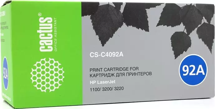 Картридж лазерный Cactus CS-C4092A (C4092A), черный, 2500 страниц, совместимый для LaserJet 1100a / 1100