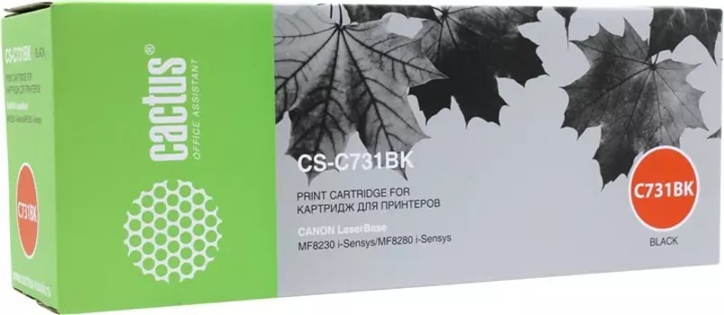 Картридж лазерный Cactus CS-C731BK (731Bk), черный, 1600 страниц, совместимый для Canon LBP7100Cn / 7110Cw