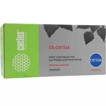 Картридж лазерный Cactus CS-C9733AR (C9733A), пурпурный, 12000 страниц, совместимый, для CLJ 5550hdn / 5550 / 5550dn / 5550dtn / 5550n / 5500 / 5500dn / 5500dtn / 5500hdn / 5500n