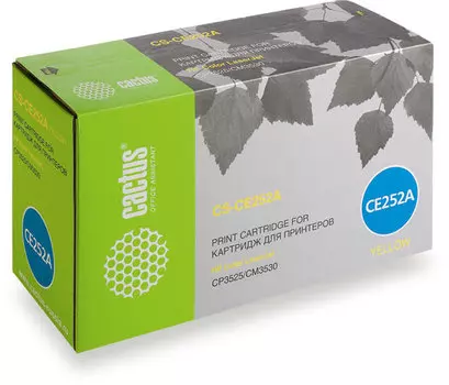 Картридж лазерный Cactus CS-CE252A (CE252A), желтый, 7000 страниц, совместимый для Color LaserJet CM3530 / CM3530fs / CM3525dn / CM3525n / CP3525x
