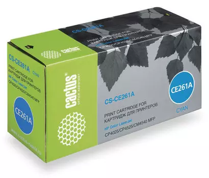 Картридж лазерный Cactus CS-CE261A (CE261A), голубой, 11000 страниц, совместимый для Color LaserJet Enterprise CM4025dn / CP4025n / CM4525dn / CP4525n / CP4525xh