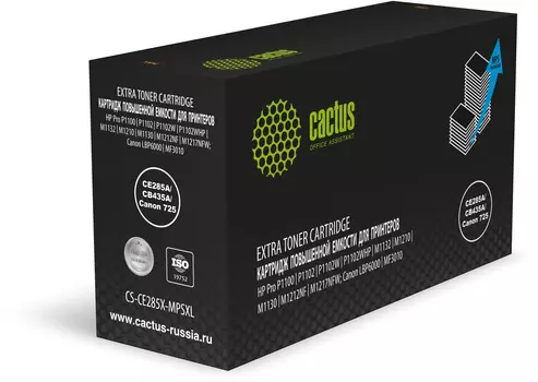 Картридж лазерный Cactus CS-CE285X-MPSXL (725/CE285A/CB435A), черный, 8000 страниц, совместимый для MF3010/LBP6000/M1132/M1212nf/Pro P1100/Pro P1102/Pro P1102W/Pro P1102WHP/M1210/M1130/M1217NFW