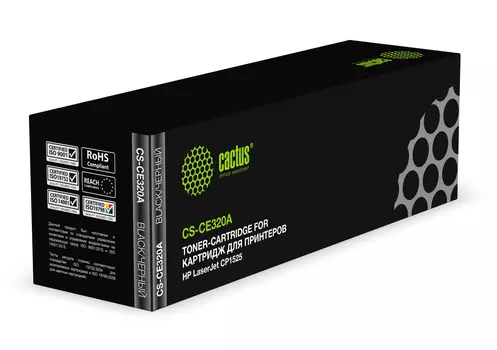 Картридж лазерный Cactus CS-CE320A (CE320A), черный, 2000 страниц, совместимый для LaserJet Pro CM1415fn / CM1415fnw / CP1525n / CP1525nw