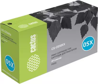 Картридж лазерный Cactus CS-CE505X-MPS (CE505X-MPS), черный, 13000 страниц, совместимый для LJ P2050 /P2055 /P2055D/ P2055DN / P2055X без чипа