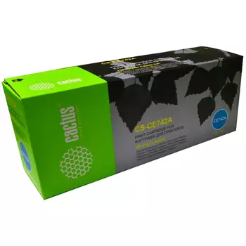Картридж лазерный Cactus CS-CE742A (CE742A), желтый, 7300 страниц, совместимый для Color LaserJet Professional CP5225 / CP5225dn / CP5225n