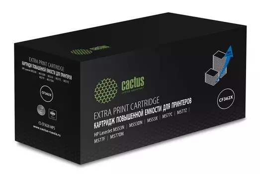 Картридж лазерный Cactus CS-CF362X-MPS (CF362X), желтый, 18000 страниц, совместимый для CLJ M552dn/M553dn/M553N/M553x