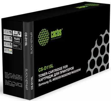 Картридж лазерный Cactus CS-D115L, черный, 3000 страниц, совместимый для Samsung Xpress M2620/M2620D/M2820/M2820DW/M2820ND/M2870/M2870FD/M2870FW