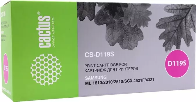 Картридж лазерный Cactus CS-D119S (MLT-D119S), черный, 2000 страниц, совместимый для Samsung ML-1610/1615/1620/1625,ML-2010/2015/2020/2510/2570/2571,SCX-4321/4521