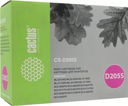 Картридж лазерный Cactus CS-D205S (MLT-D205S), черный, 2000 страниц, совместимый для Samsung ML-331x/371x Series,SCX-483x/563x/573x Series