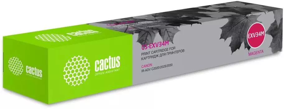 Картридж лазерный Cactus CS-EXV34M (C-EXV34M/3784B002), пурпурный, 19000 страниц, совместимый для Canon IR Advance C2030L/C2030i/C2020L/C2020i/C2025i