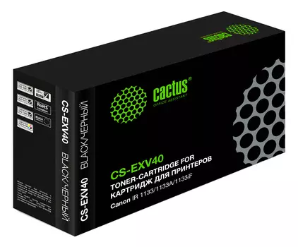 Картридж лазерный Cactus CS-EXV40 (C-EXV40/3480B006), черный, 6000 страниц, совместимый для Canon IR 1133/IR 1133A/IR 1133iF