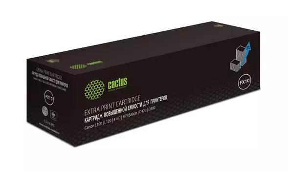 Картридж лазерный Cactus CS-FX10-MPS (Cartridge FX10), черный, 3000 страниц, совместимый для Canon L100/L120/4140/MF4380dn/D420/D480
