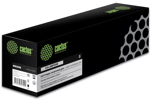 Картридж лазерный Cactus CS-LX60F5X00 (60F5X00), черный, 20000 страниц, совместимый для Lexmark MX510/ MX511/ MX611